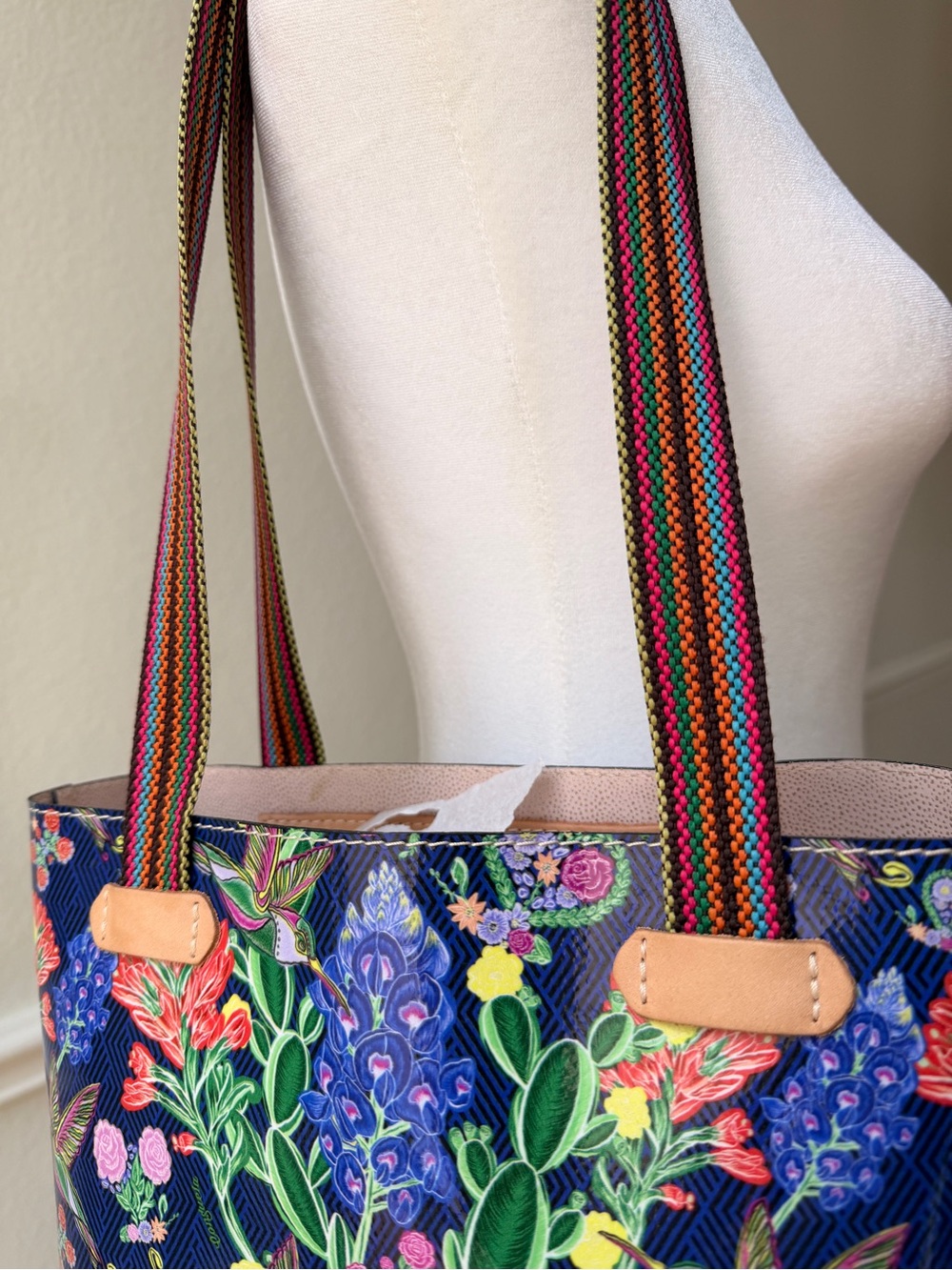 Consuela Bonnie Everyday Tote Print Floral Hummingbird Shoulder Bag Boho Ranch - Picture 2 of 11